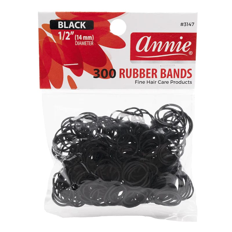 Annie Rubber Bands 300ct Black #3147