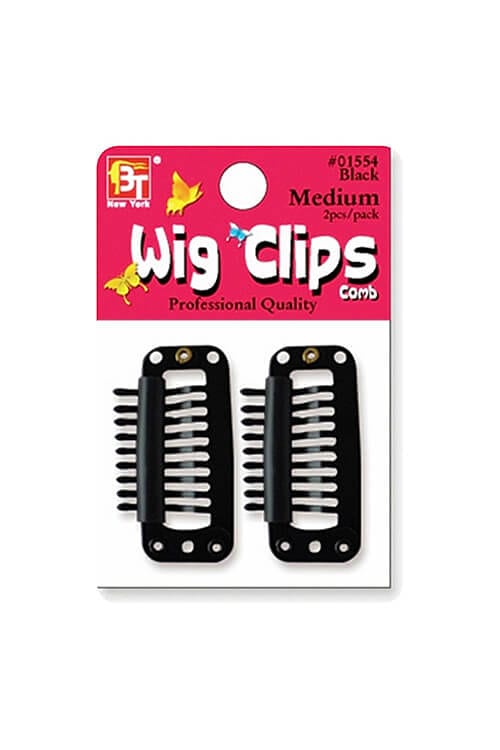 Beauty Town #01554 Black Comb Medium Wig Clips 2ct
