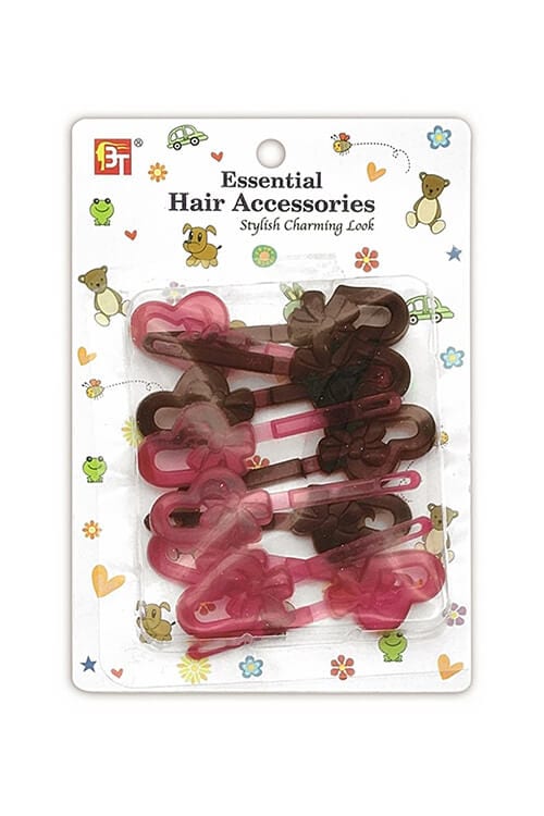 Beauty Town Heart Hair Barrettes - Blush/Plum