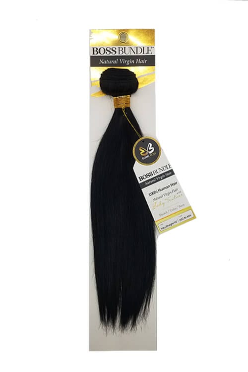 Bobbi Boss Gold Level Boss Bundle Yaky Straight Natural Virgin Weft Hair 14"