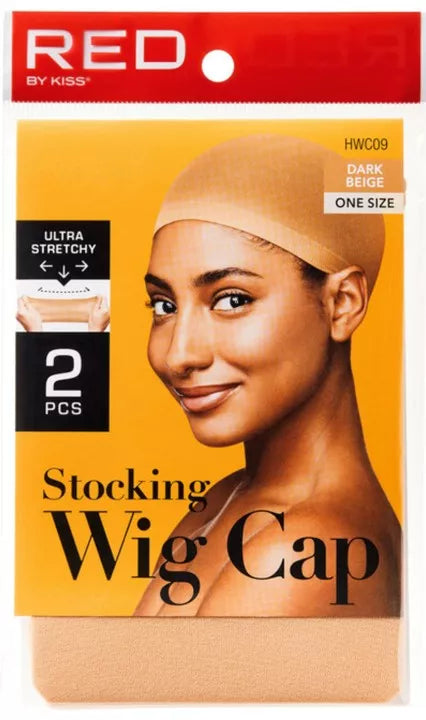 Red Wig Cap Dark Beige 2pcs HWC09