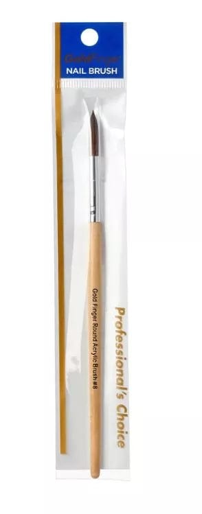 Goldfinger Round Acrylic Nail Brush #8 GB01