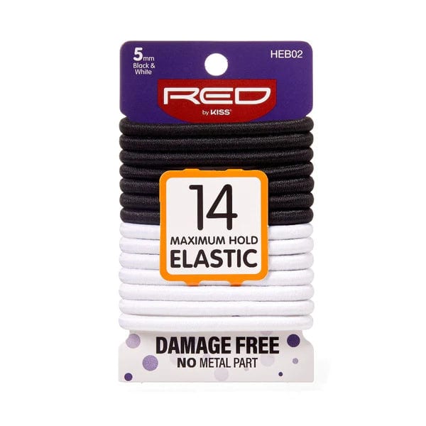 Red Elastic Band 14/CT 5MM Black & White HEB02