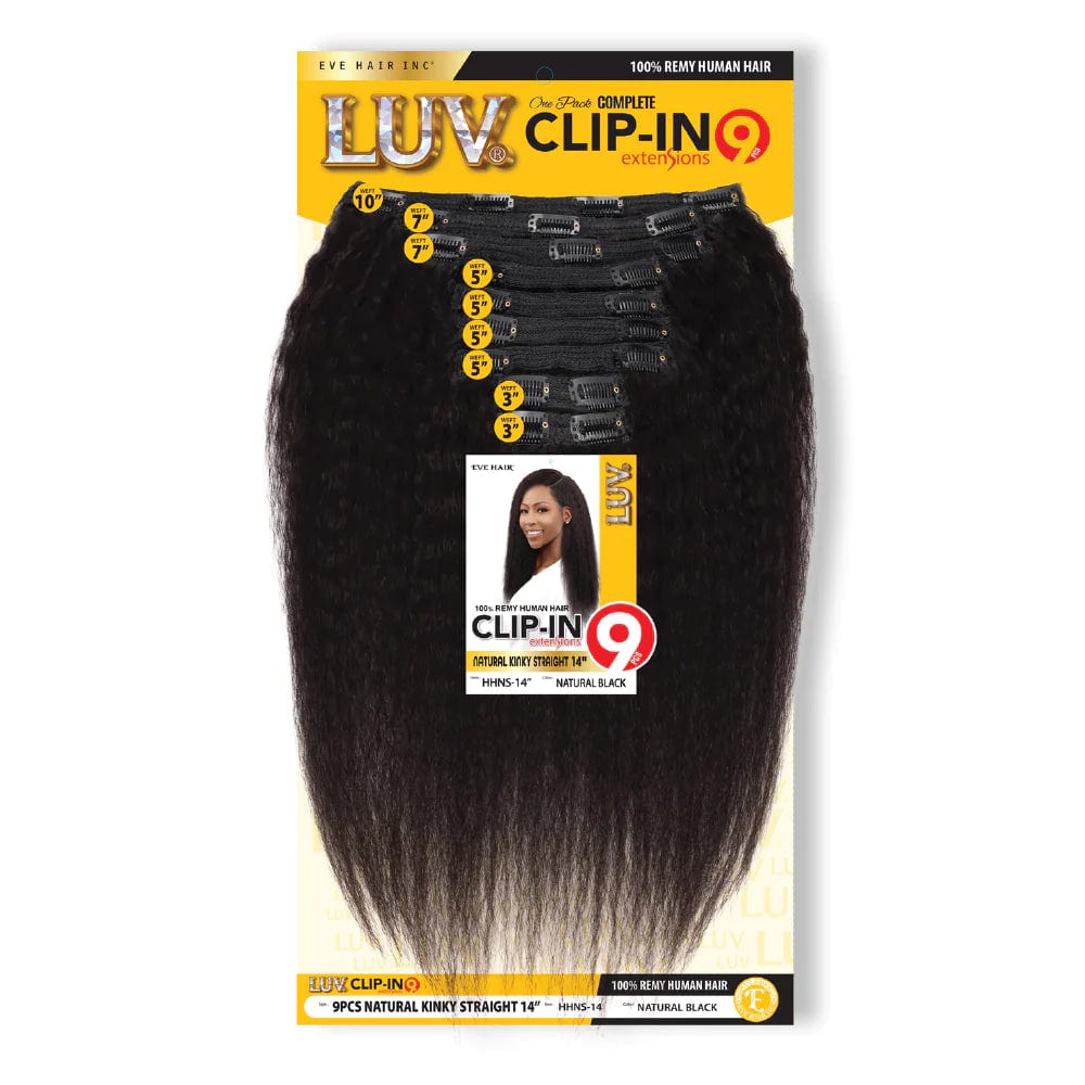 Luv Clip In 9pcs - Natural Kinky Straight 14" HHNS-14