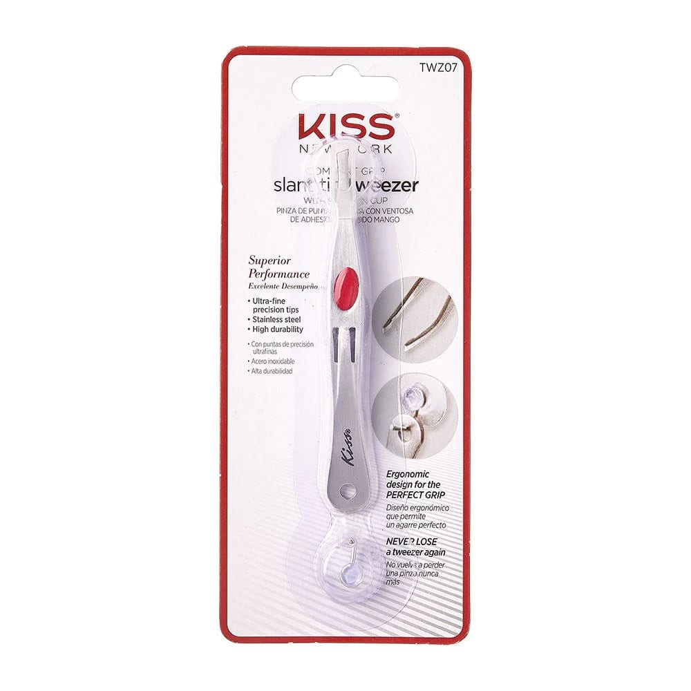 Kiss New York Slant Tip Tweezer W/ Suction Cup -  TWZ07