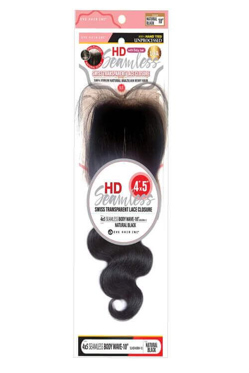 Eve Hair 4 x 5 100% Brazilian Remy Hair Lace Closure Body Wave 10" SLHD45BW-10